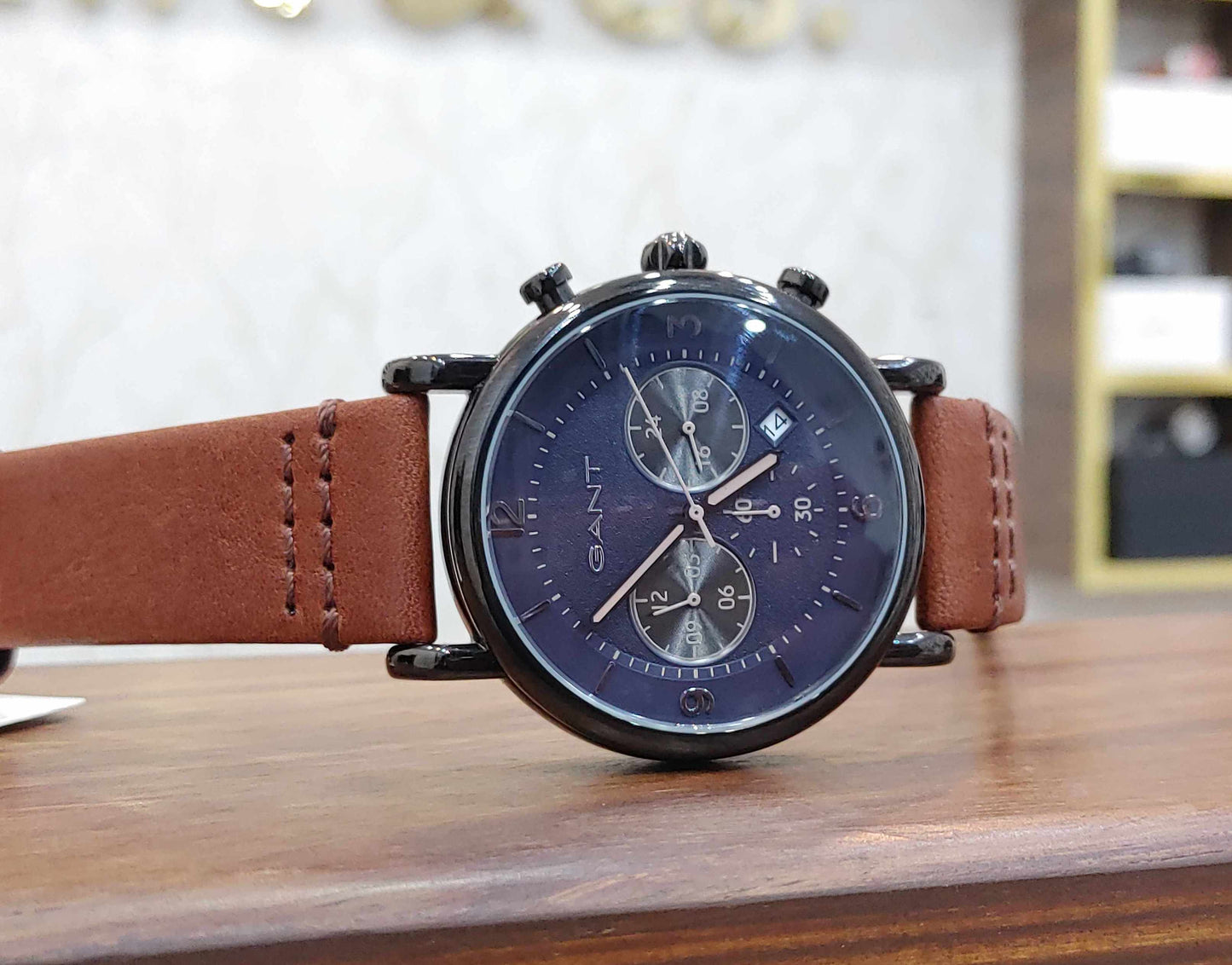 Gant Wrist Watch For Men in Leather Strap Chronograph