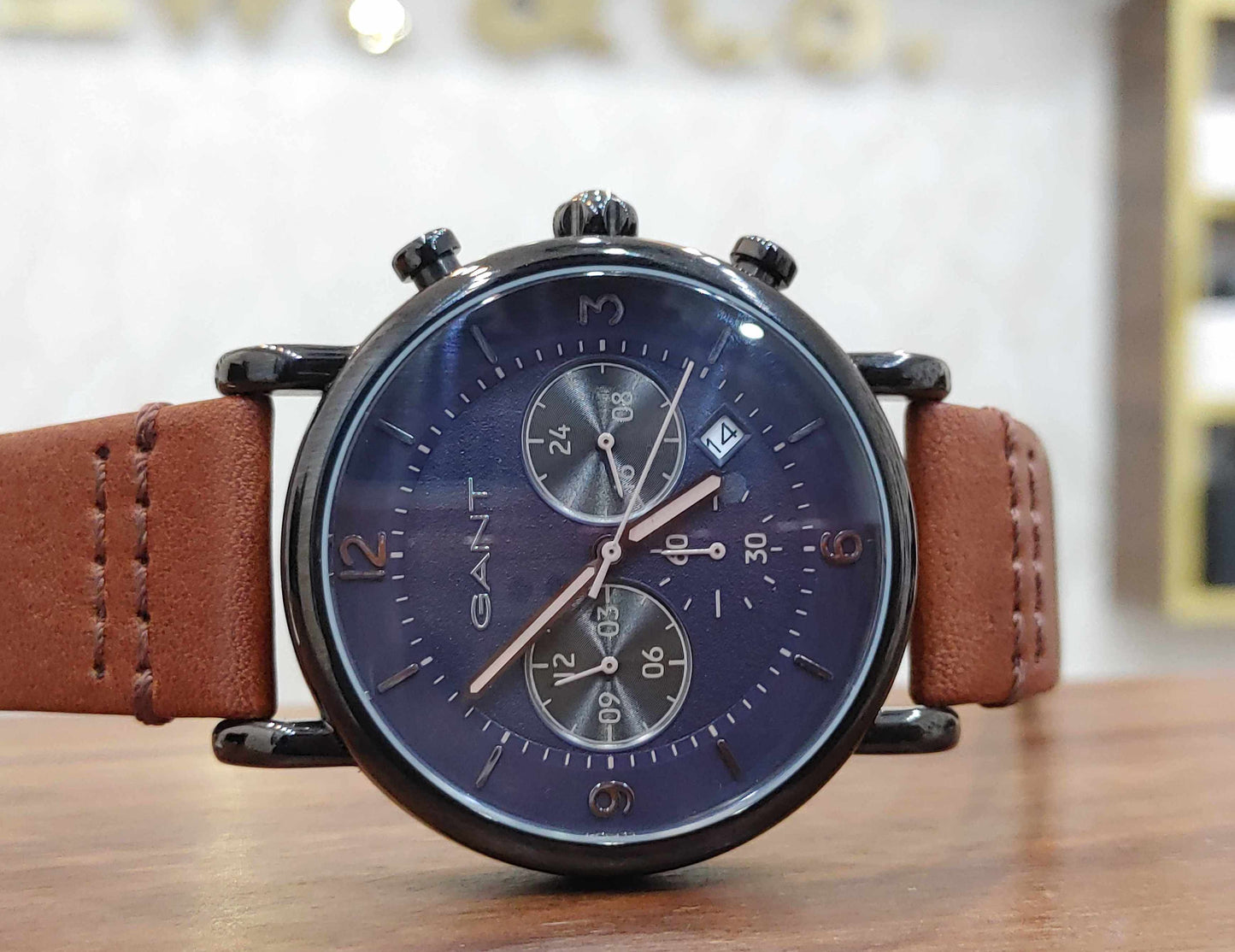 Gant Wrist Watch For Men in Leather Strap Chronograph