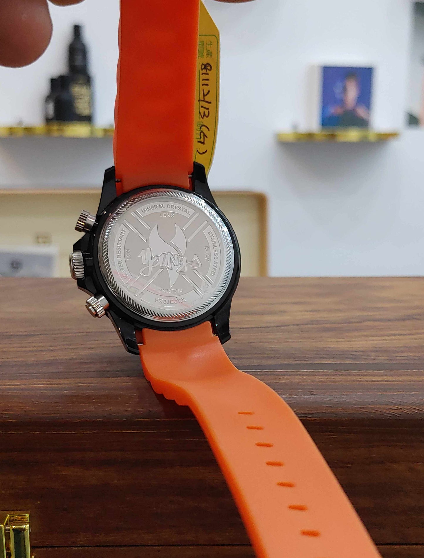 Youngs Orange Sports Watch For Men in Soft Rubber Straps