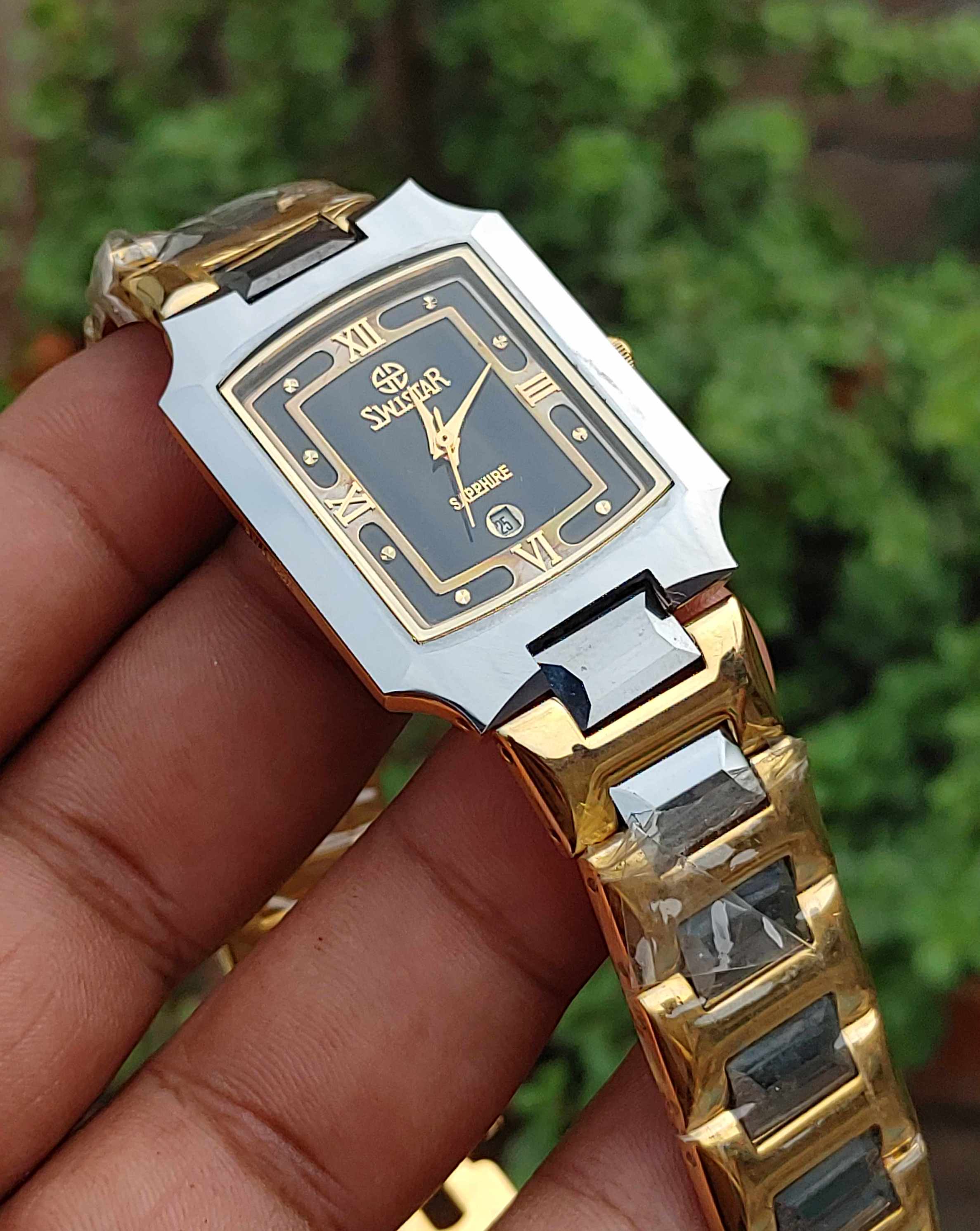 Swistar swiss quartz 23k gold electroplated price sale