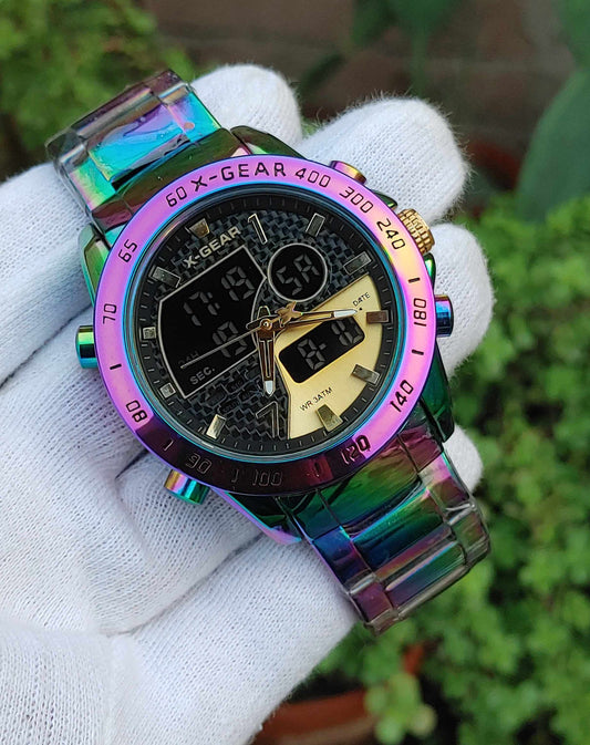 X Gear Rainbow Tone Watch Sports Watch Dual Time