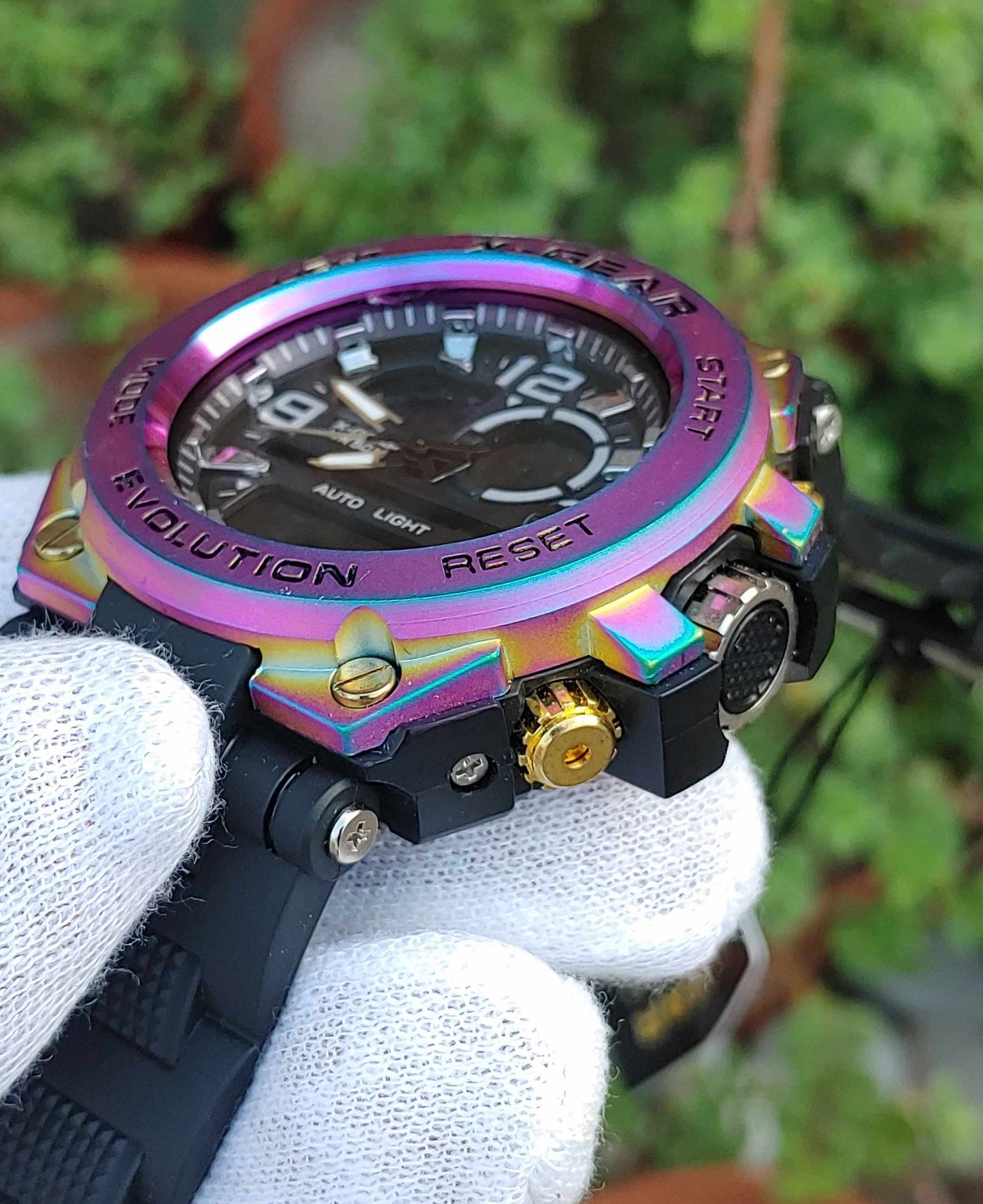 X Gear Sports Watch Special Rainbow Colour Dual Time