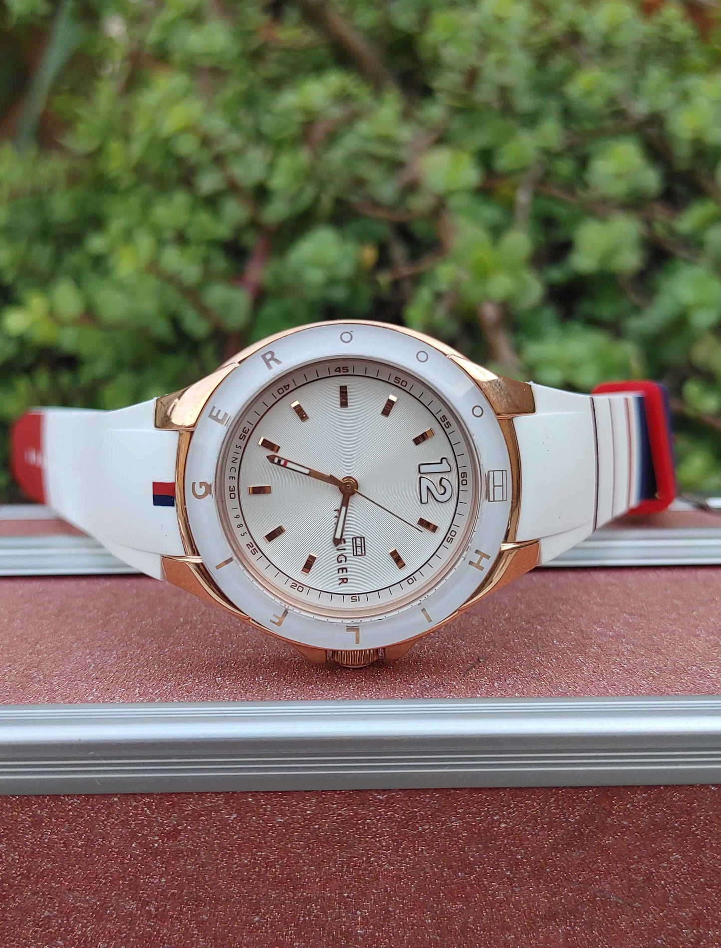 Tommy Hilfiger white Rubber Strap Watch For Women