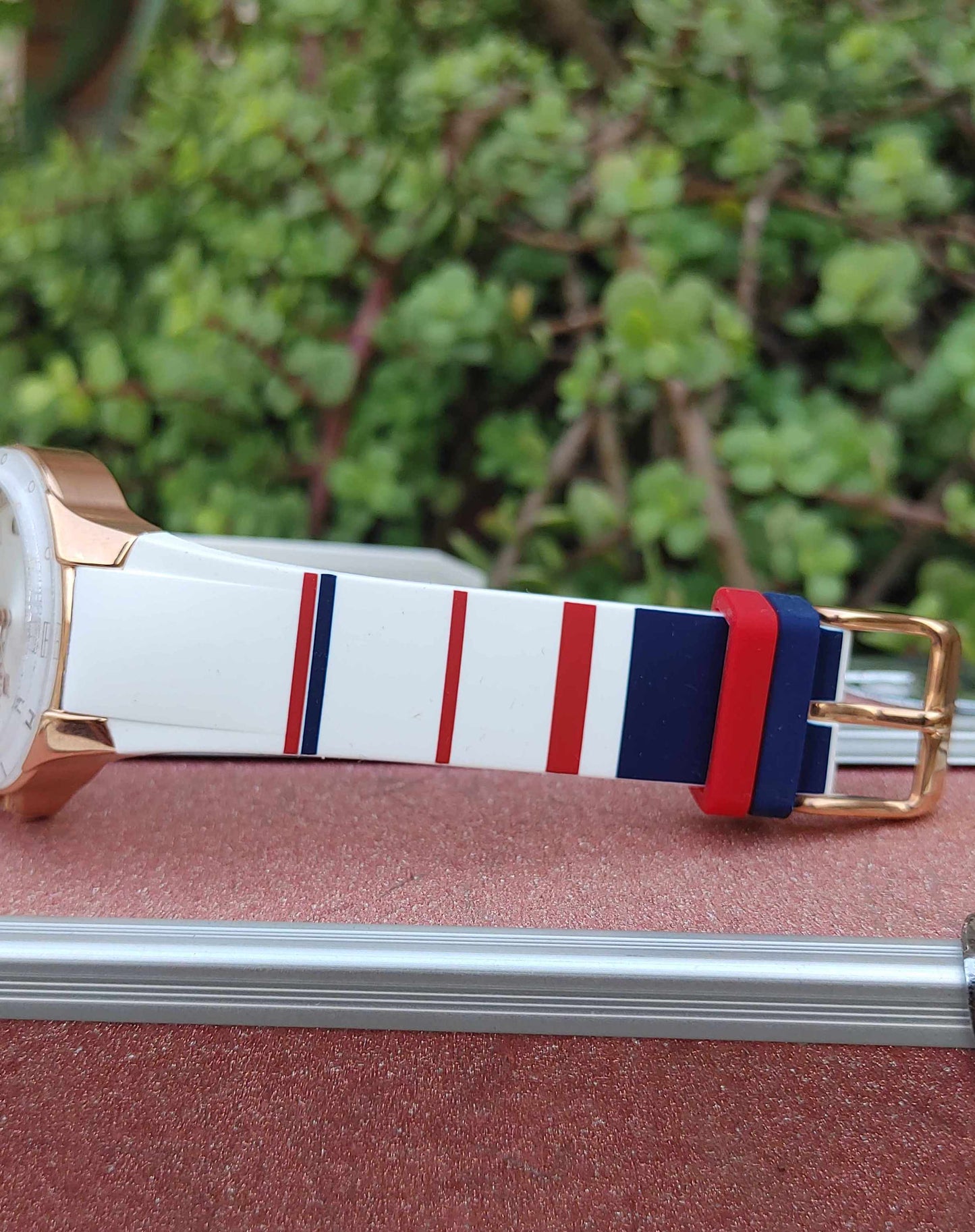 Tommy Hilfiger white Rubber Strap Watch For Women