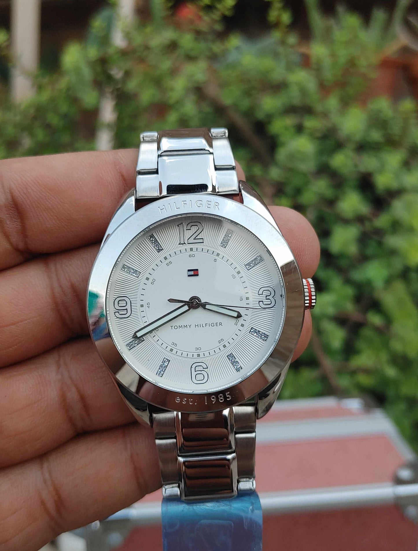 Tommy Hilfiger white Dial Wrist Watch For Women Stainless Steel