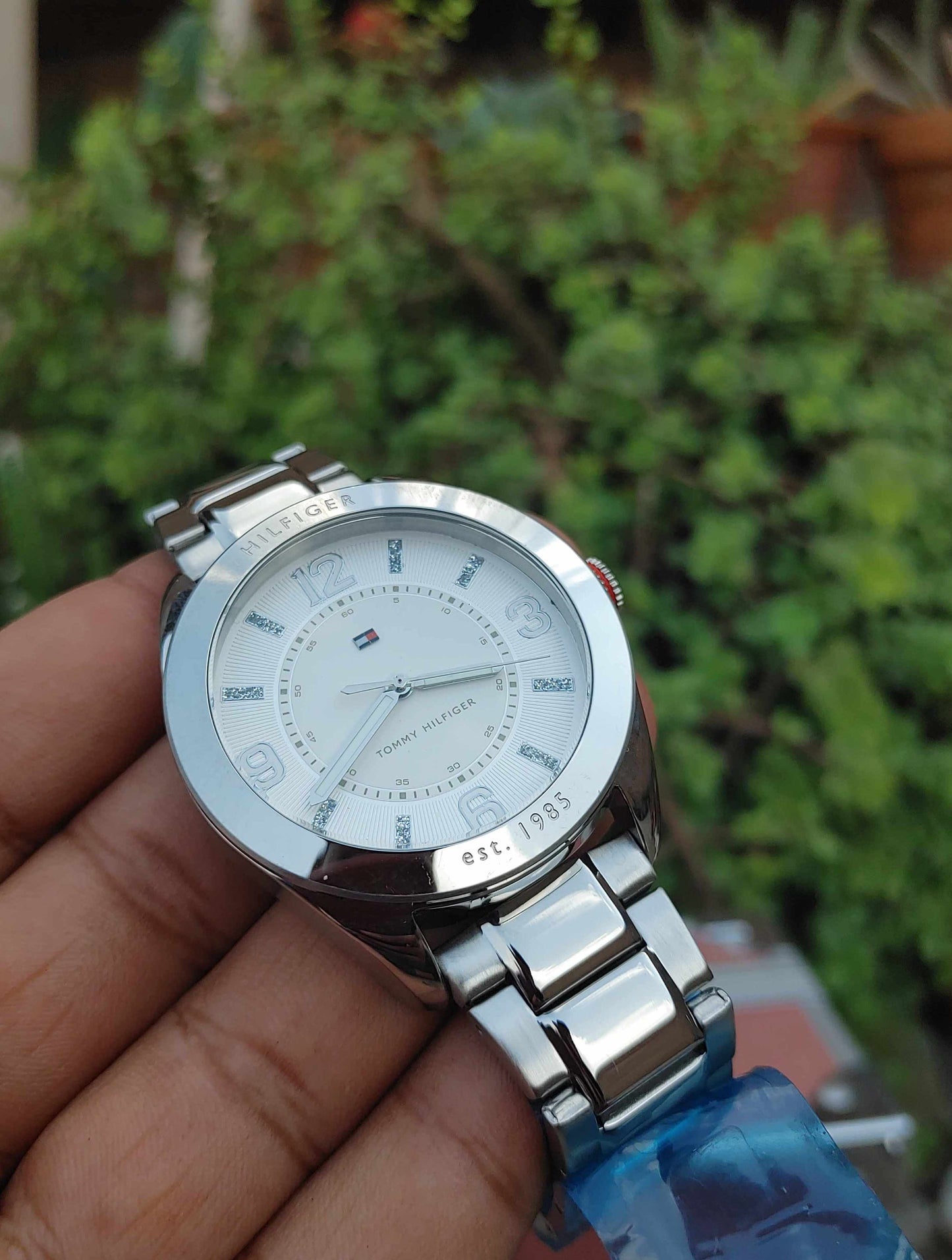 Tommy Hilfiger white Dial Wrist Watch For Women Stainless Steel