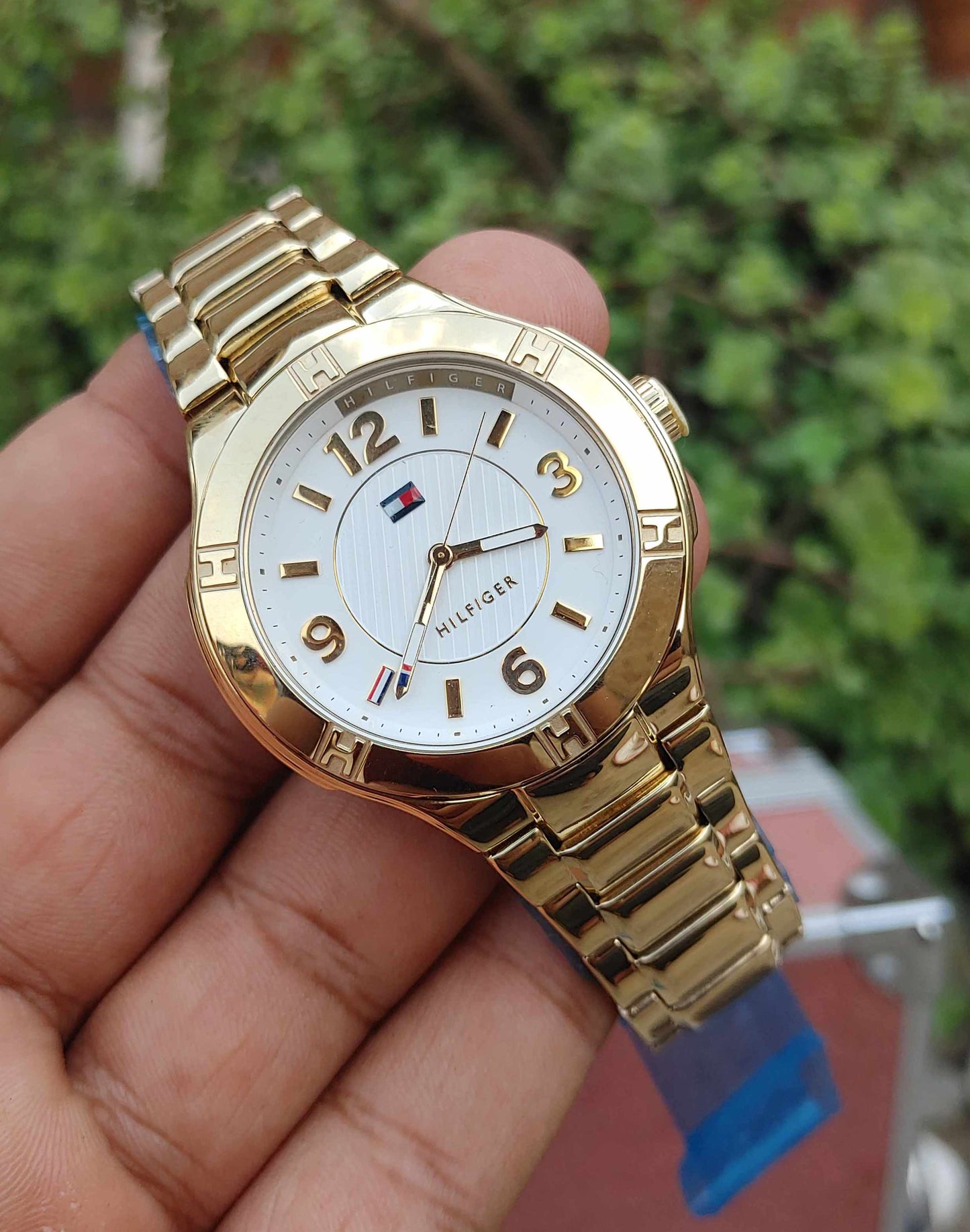 Tommy Hilfiger Wrist Watch for Women Gold Colour White Dial Stainless Steel