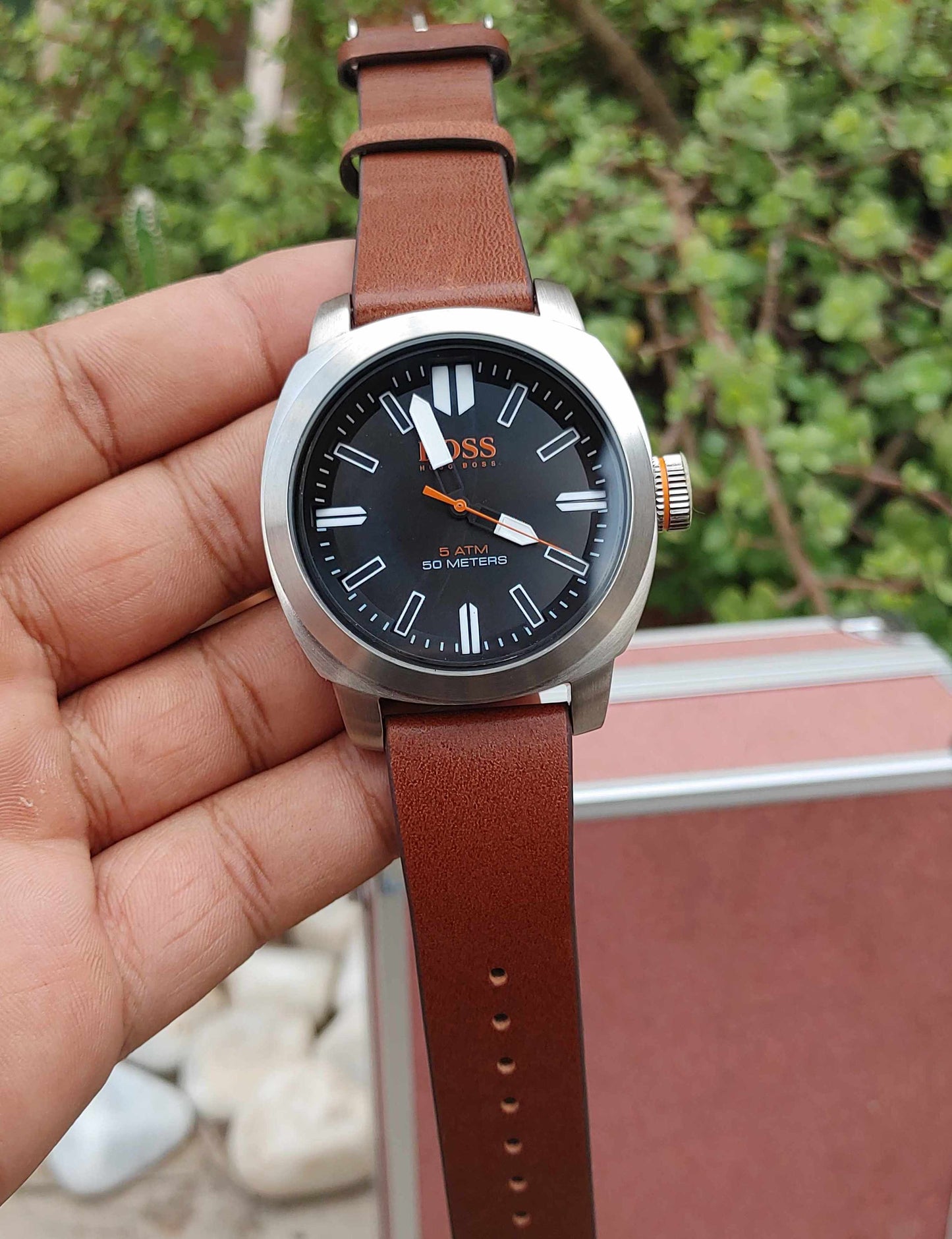 Hugo Boss Watch For men in Brown Leather Strap