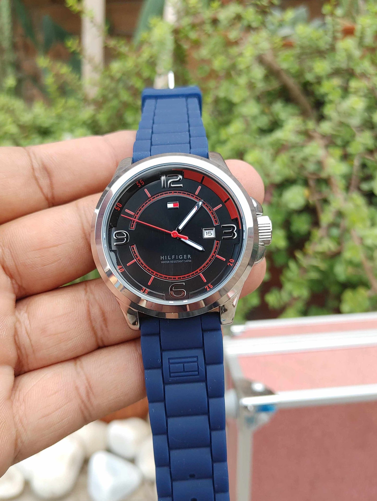 Tommy Hilfiger Blue Rubber Strap Watch for Men