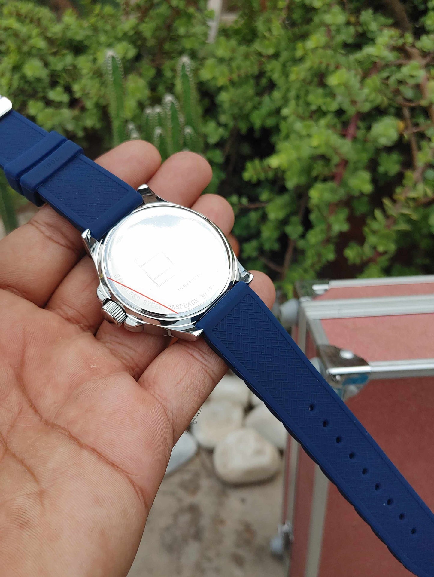 Tommy Hilfiger Blue Rubber Strap Watch for Men