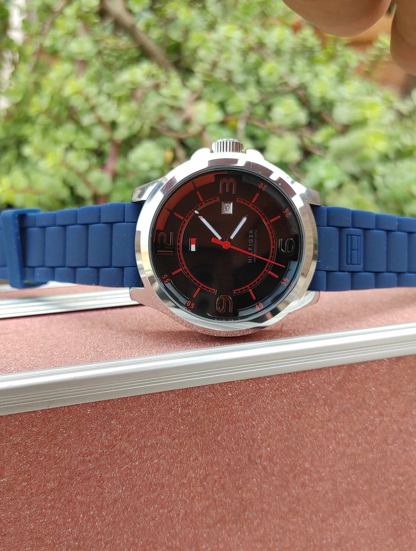 Tommy Hilfiger Blue Rubber Strap Watch for Men