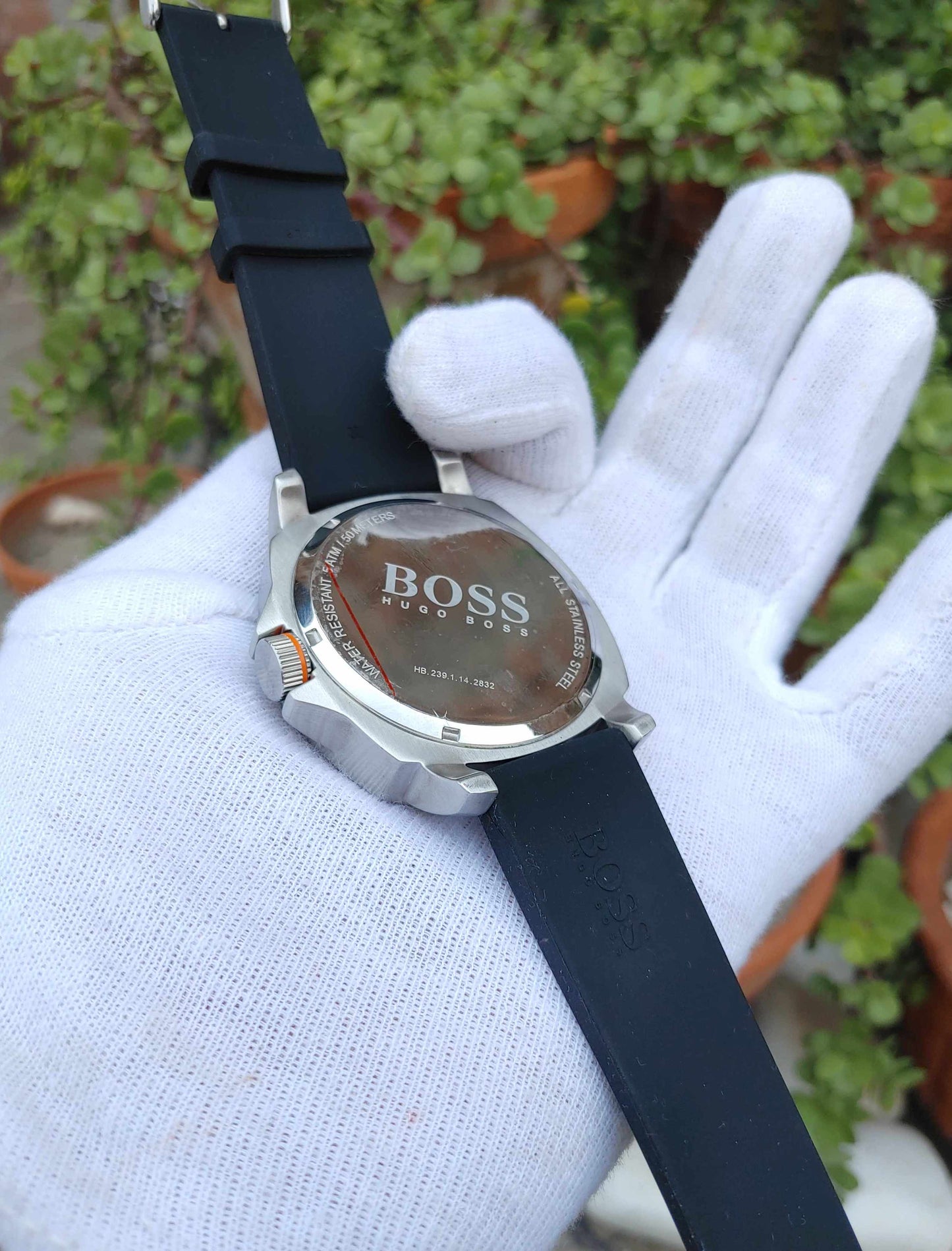 Hugo Boss Date o Graph Rubber Strap Solid Stainless-steel Case Wrist Watch For men