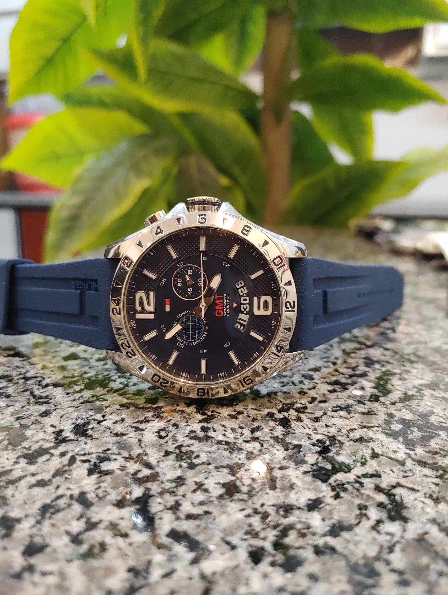 Tommy Hilfiger Swiss Watch GMT for Men in Rubber Strap