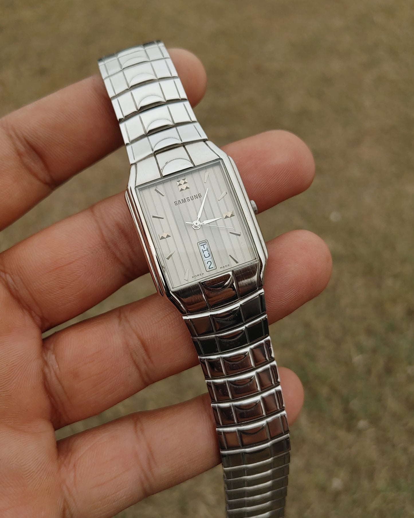 Samsung Vintage Stainless Steel Quartz Watch With Day and Date at 6