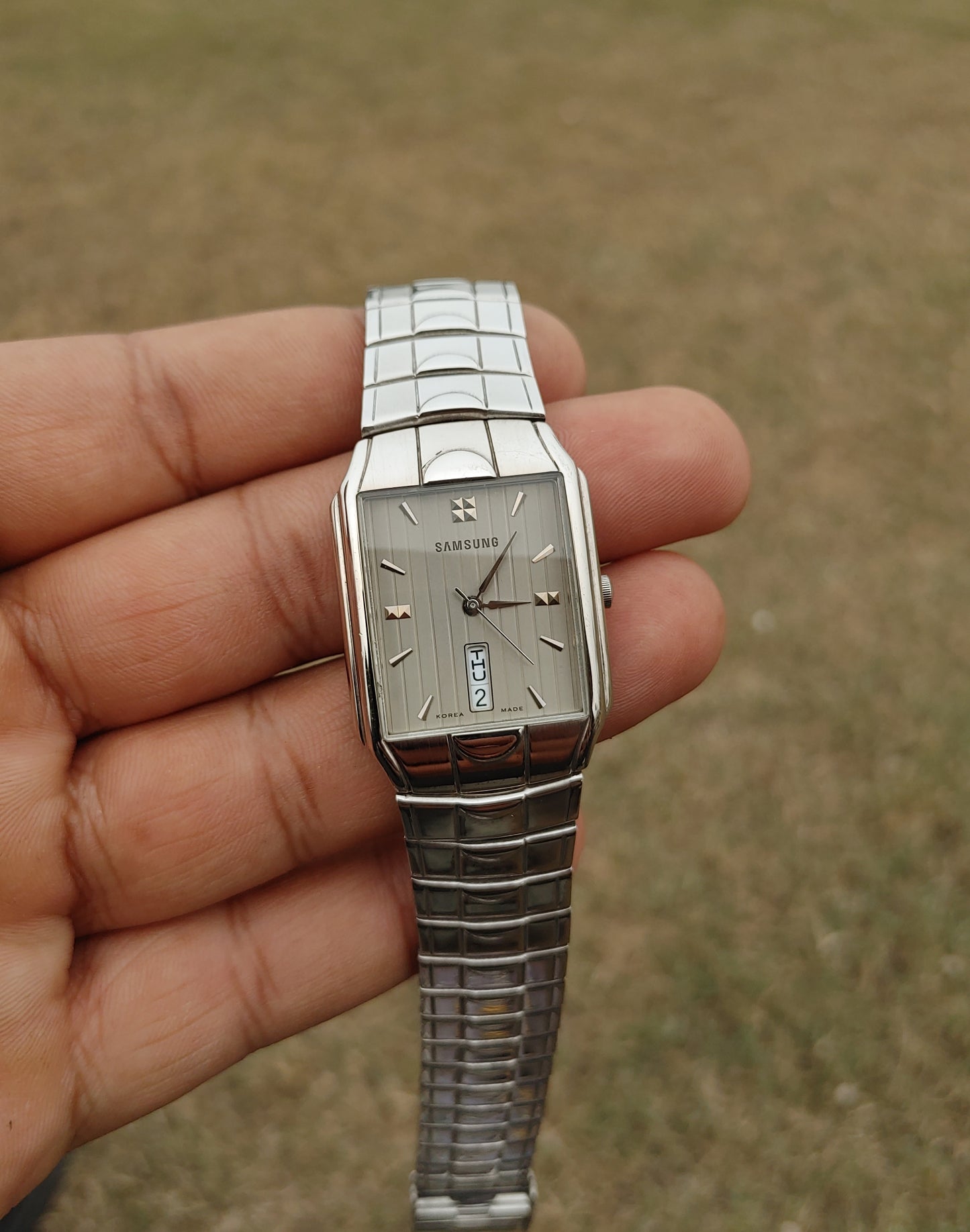 Samsung Vintage Stainless Steel Quartz Watch With Day and Date at 6