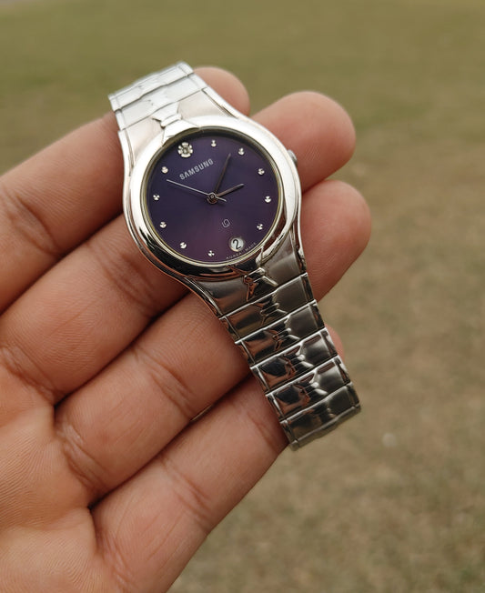 Samsung Watch Purple Dial 38mm Case Diameter Vintage Watch For Men