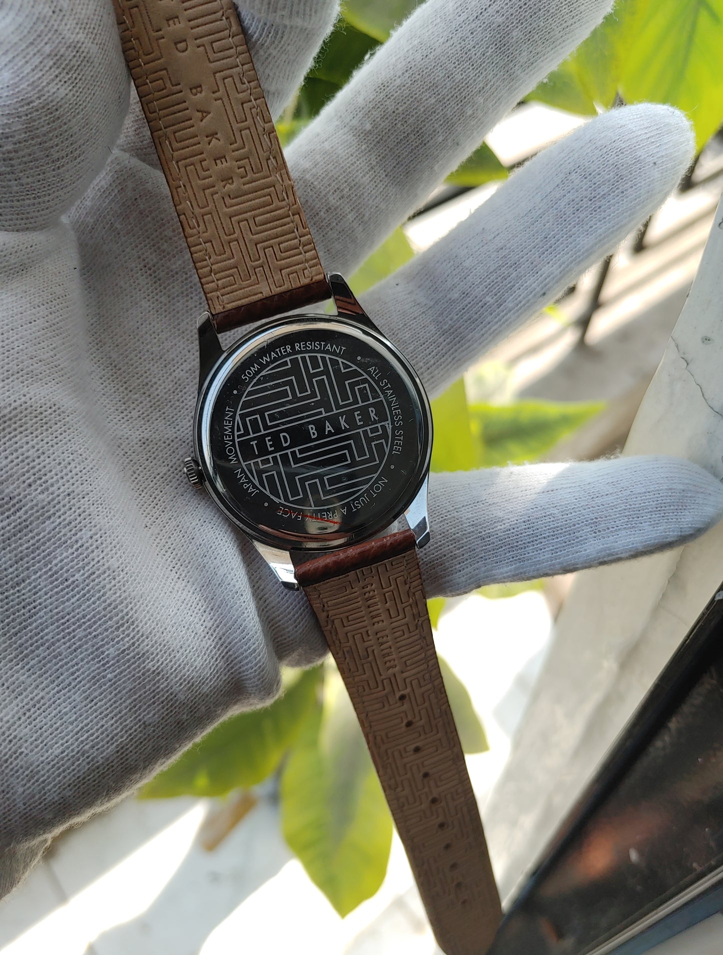 Ted Baker Date Graph Brown Leather Strap Watch For Men